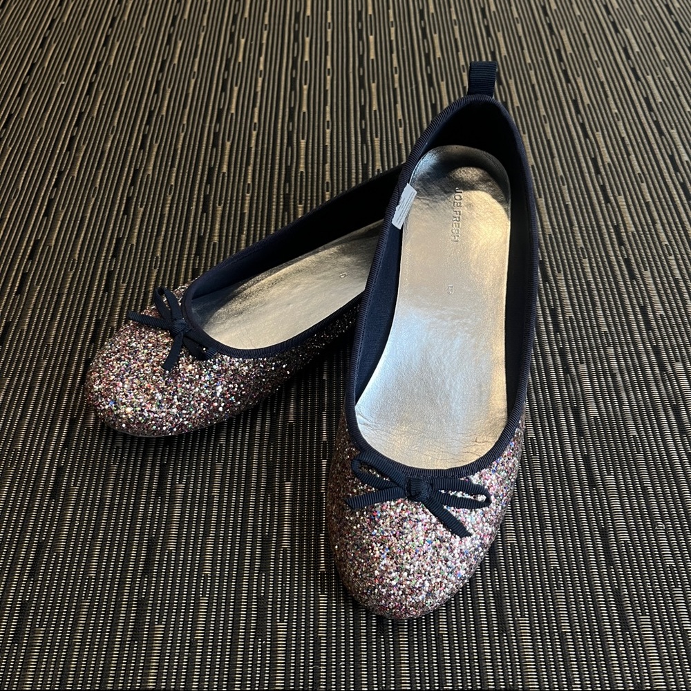 JOE FRESH - Rainbow Sparkles with Navy trim ballet flat (SZ6.5/7)